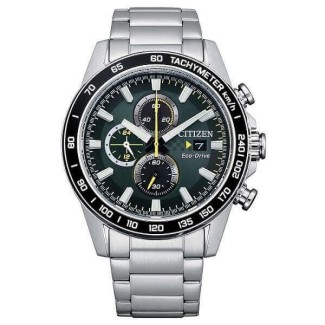 Citizen Chrono Racing Eco drive green watch CA0780-87X