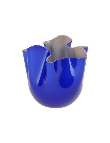 Vaso Venini Fazzoletto medio blu e grigio 700.02