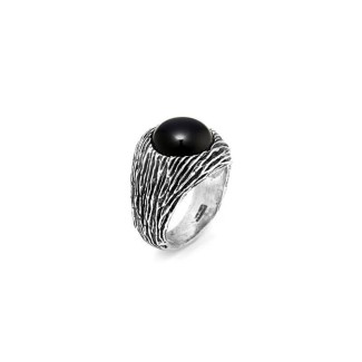 Giovanni Raspini Man Ring Scratched Onyx GR11314