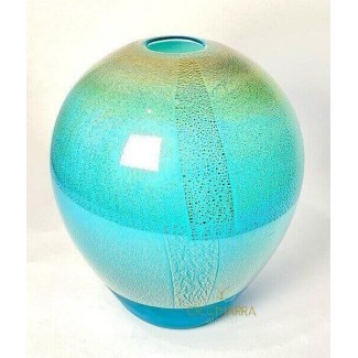 Venini Quartz Aquamarine and Gold Leaf Vase 514.50