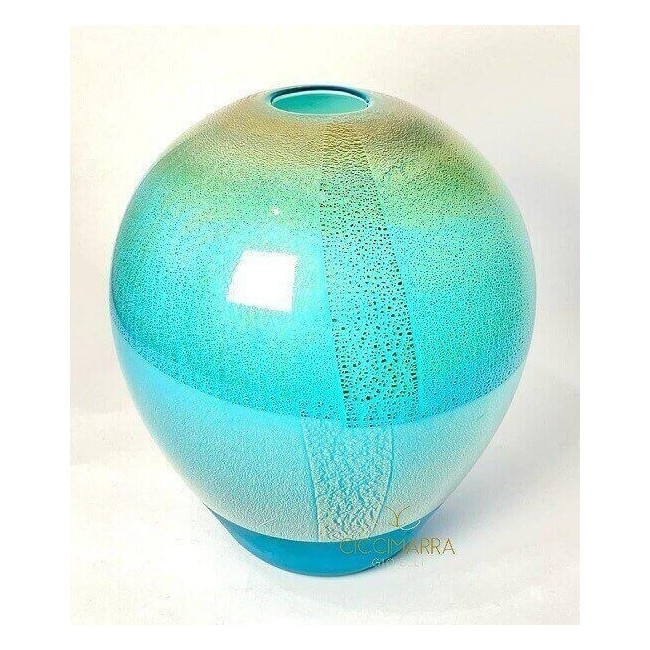 Venini Vase aus Quarz, Aquamarin und Blattgold 514.50