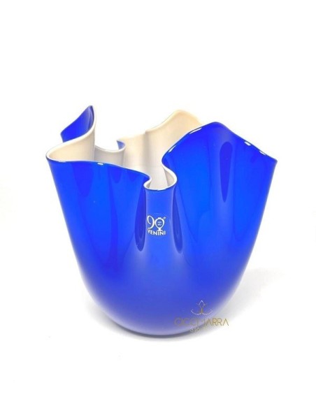 Venini kleine Taschentuchvase blau und grau 700.04