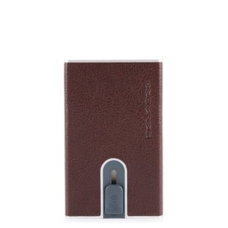 Piquadro Blue Square Special compact wallet dark brown
