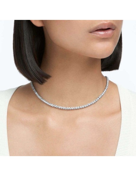 Weiße Deluxe Swarovski Tennis-Halskette - 5494605