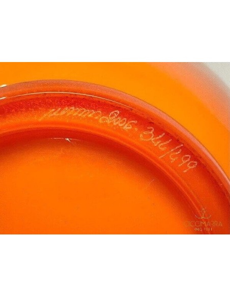 Vaso Venini Opalino Limited Edition Arancio e Verde  - 706.22