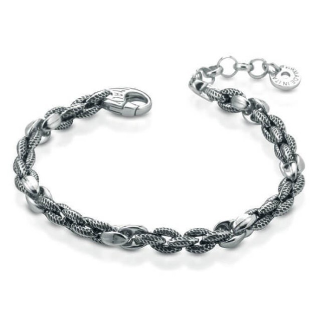 Bracciale Ananda in argento brunito a catena A-BR277B