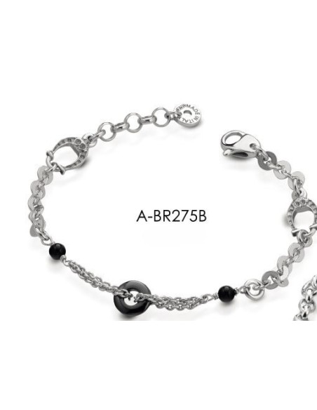 Ananda Armband in Silber mit Hämatit und Onyx A-BR275B