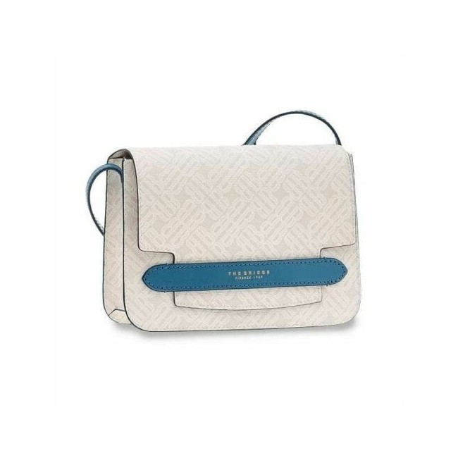 Shoulder bag woman The Bridge Anna sky blue and milk 0425225A