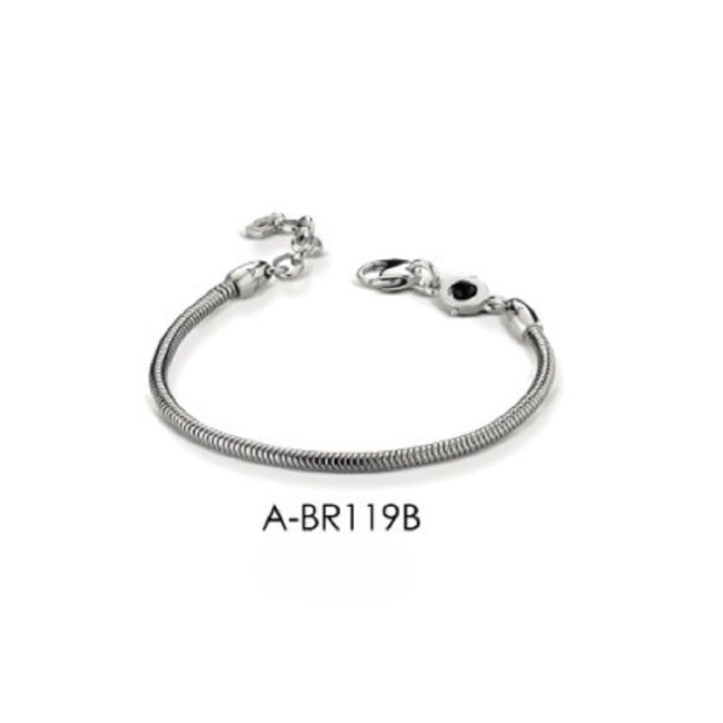 Bracciale Ananda in argento maglia snake con onice A-BR3119B