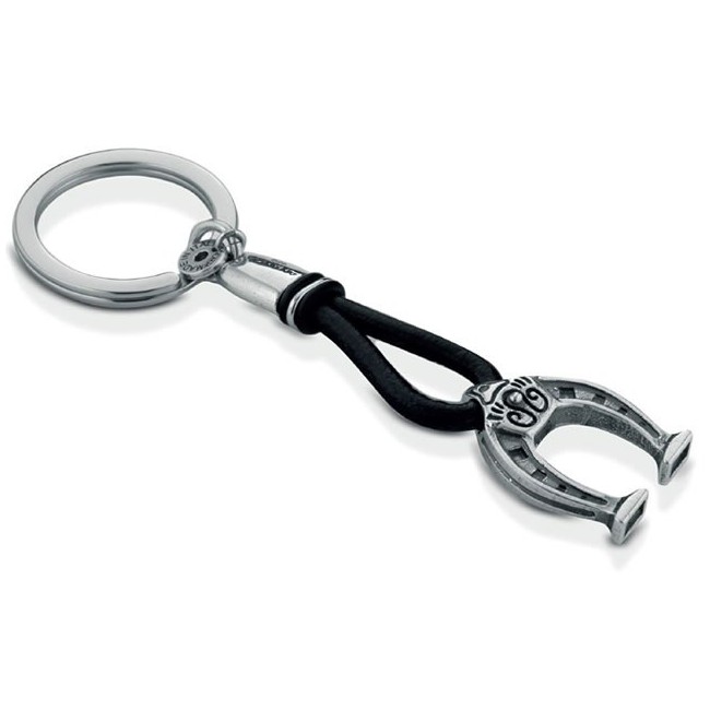Ananda man keyring in silver and horseshoe A-PC18N