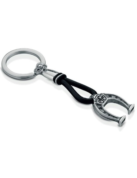 Ananda man keyring in silver and horseshoe A-PC18N