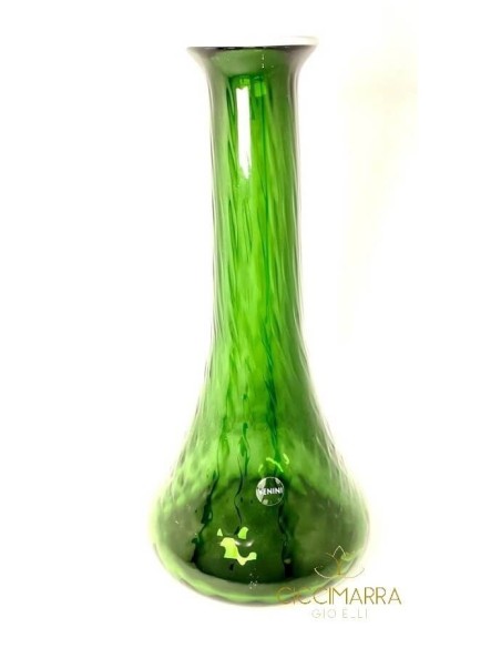 Venini Monofiore Vase Small Green and White Wire Reticles 100.53