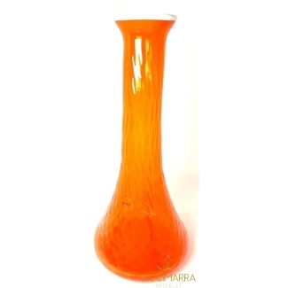 Vaso Venini Monofiore Reticoli piccolo Arancio e Filo Bianco 100.53