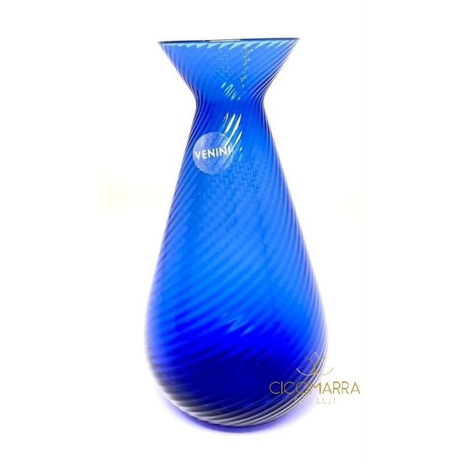Venini Gemme Rigadin Sapphire Vase - 100.35