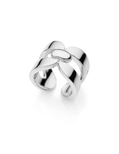 Unoaerre Square band ring in silvered bronze