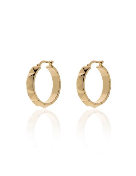 Orecchini cerchio UnoaErre in bronzo dorato con borchie 1AR1996