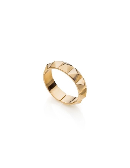 UnoaErre ring in gilded bronze with studs - 1AR1993