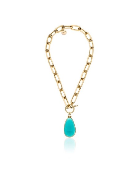 Unoaerre golden necklace with golden and turquoise chain - 1AR2037
