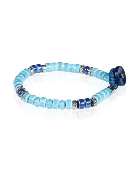 Gerba LAB Ceramic05 hellblaues und blaues Herrenarmband
