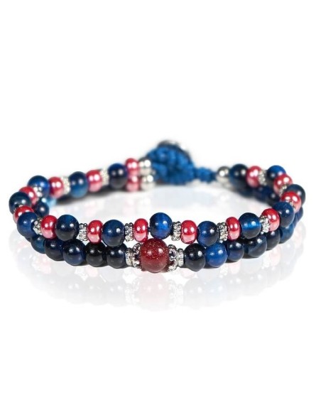 Bracciale Gerba Double Wile06 blue e rosso, pietre e murrine