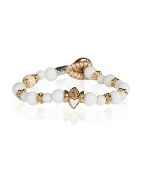 Bracciale Gerba Lab Donna con agata bianca e cuore - LC04