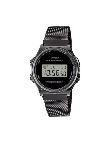 Casio Vintage runde digitale schwarze A171WEMB-1AEF Uhr