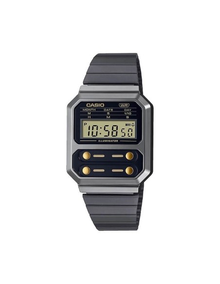 Casio Vintage rechteckig schwarz digital A100WEGG-1A2EF Uhr