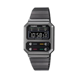 Casio Vintage rechteckige schwarze digitale A100WEGG-1AEF Uhr