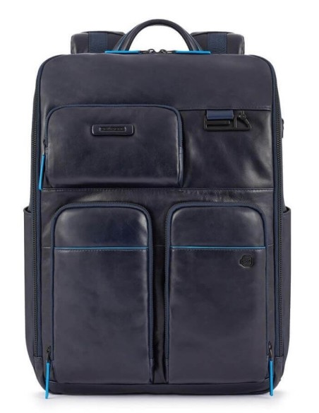 Piquadro Blue leather backpack Blue Square line CA5381B2V / BLU
