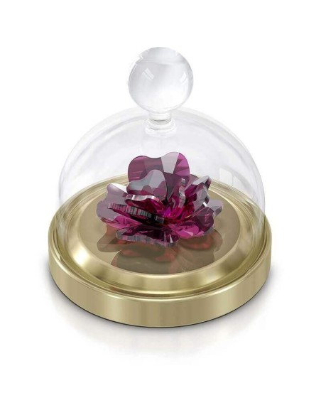 Swarovski-Glocke mit kleiner Rose auf goldenem Sockel 5619223