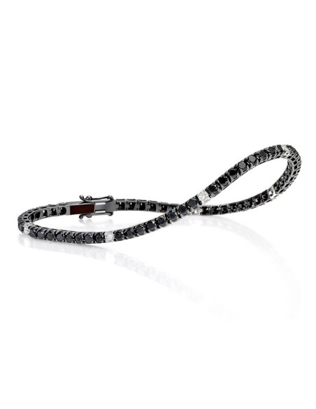Crieri Lucciole gold tennis bracelet with black and white diamonds 2,80ct