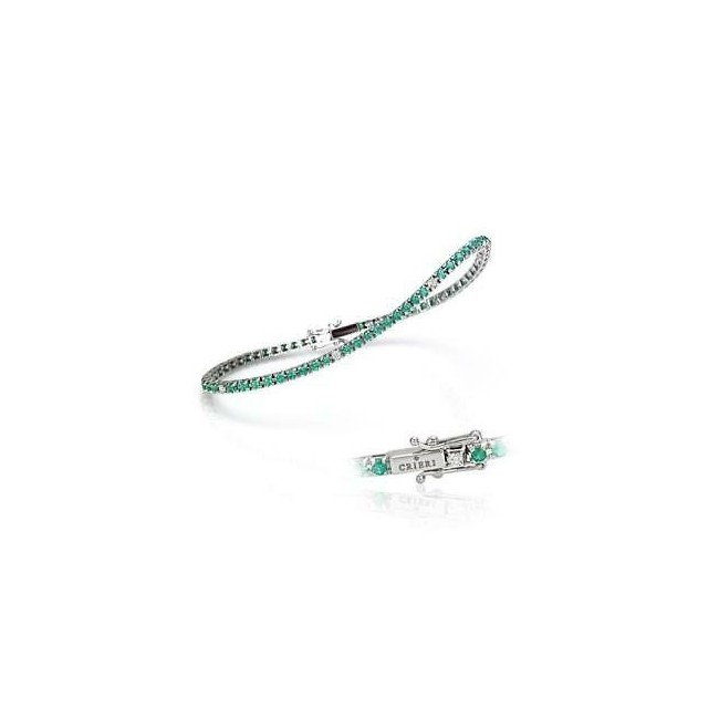 Bracciale Tennis Crieri Icon Lucciole in oro con smeraldi e diamanti 1,35ct