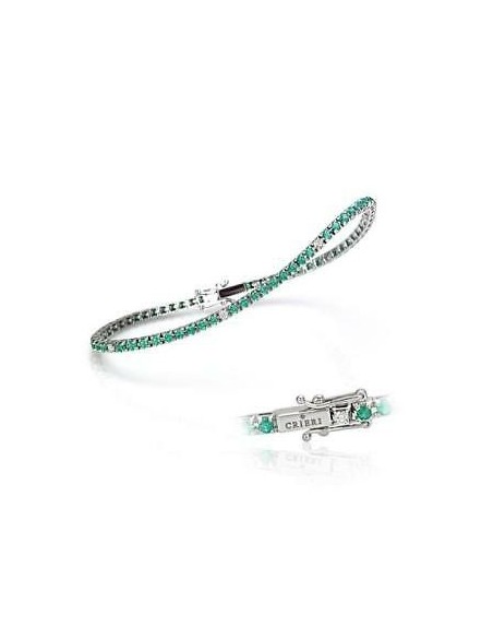 Tennis Bracelet Crieri Icon Lucciole in gold with emeralds and diamonds 1,35ct