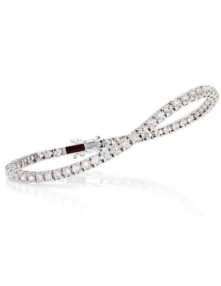 Bracciale Tennis Crieri Icon in oro bianco e diamanti 4,00ct