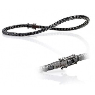 Crieri Color Tennis Armband aus brüniertem Gold und schwarzen Diamanten ct1,50