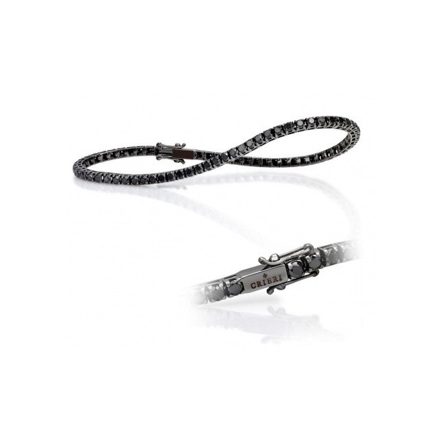 Crieri Color Tennis Bracelet in burnished gold and black diamonds ct1,50