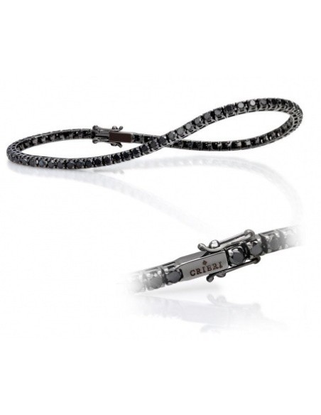 Bracciale Tennis Crieri Color in oro brunito e diamanti neri ct1,50
