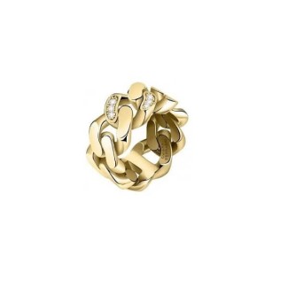 Chiara Ferragni Bossy Chain Ring, goldene Kette mit Zirkonen