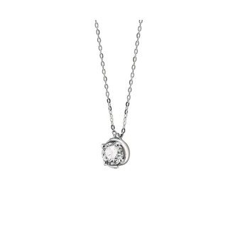 Salvini Abbraccio necklace in white gold and 0.10ct diamond - 20083221
