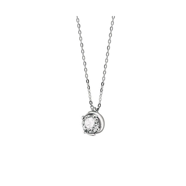 Salvini Abbraccio necklace in white gold and 0.10ct diamond - 20083221
