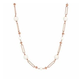 Collana Bronzallure rosè lunga con agata bianca WSBZ01948WA