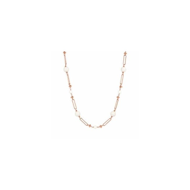 Collana Bronzallure rosè lunga con agata bianca WSBZ01948WA