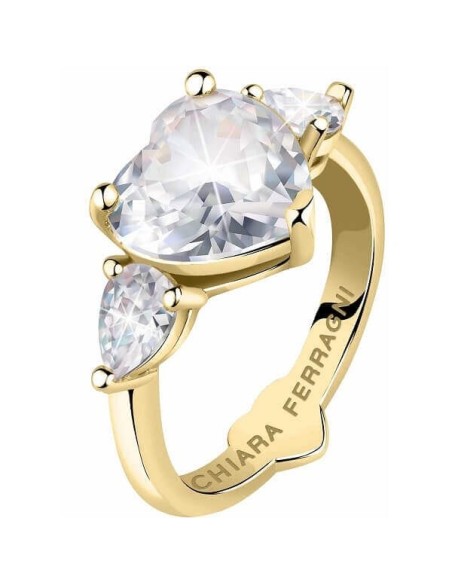 Chiara Ferragni First Love golden ring with zircons J19AUV32