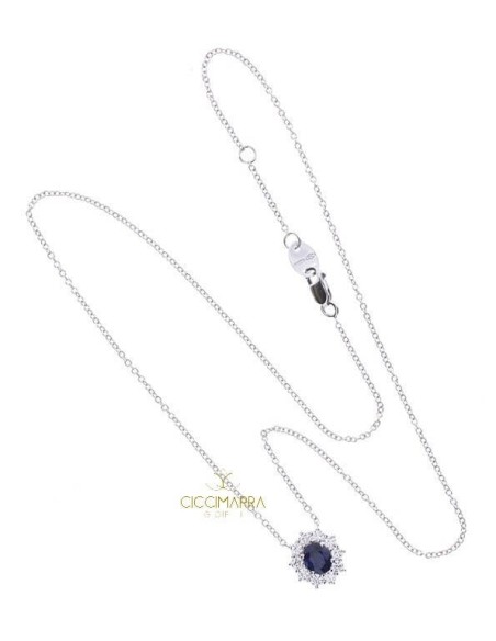 Collana Salvini con Zaffiro blu e Diamanti - 20091572
