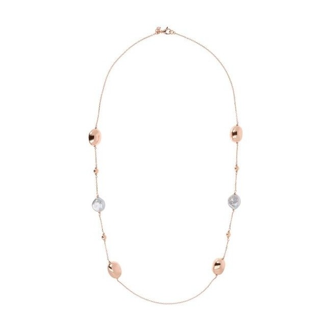 Bronzallure necklace with baroque pearls and rosé boule WSBZ01813