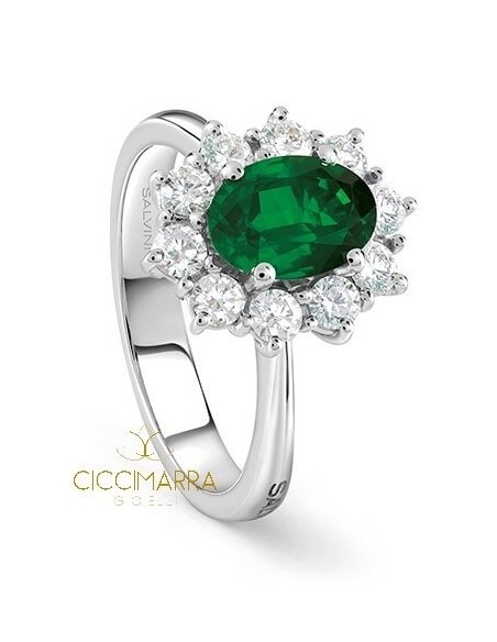 Anello con Smeraldo e Diamanti Salvini Love for Color - 20092117