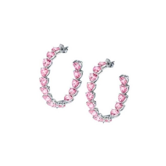 Chiara Ferragni Infinity Love Ohrringe Kreise mit rosa Herzen J19AUV41