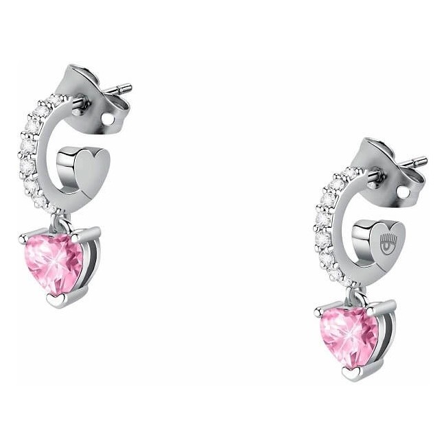 Chiara Ferragni First Love earrings, pink heart pendant J19AUV23