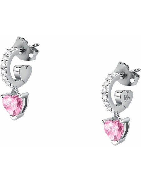 Chiara Ferragni First Love earrings, pink heart pendant J19AUV23