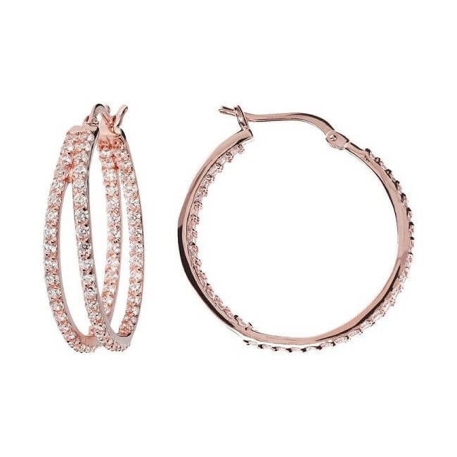 Bronzallure Pink Circle Ohrringe mit Zirkonia WSBZ00996